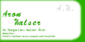aron walser business card